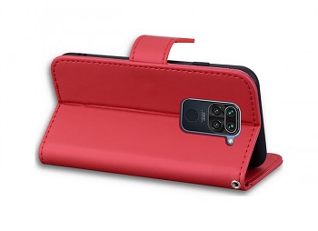 Knížkové pouzdro TopQ na mobil Xiaomi Redmi Note 9 vínové s kočičkou3