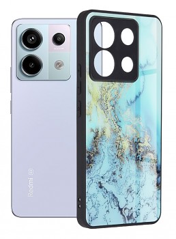 Zadní pevný kryt Techsuit Glaze na mobil Xiaomi Redmi Note 13 5G Blue Ocean