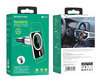 Magnetický držák do auta s MagSafe Borofone BH43 15W černý_3