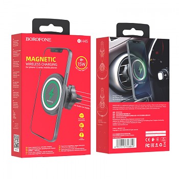 Magnetický držák na větrací mřížku s MagSafe Borofone BH45 15W černý_1