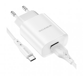 Nabíječka Borofone BN1 Innovative včetně USB-C datového kabelu 2.1A bílá 1