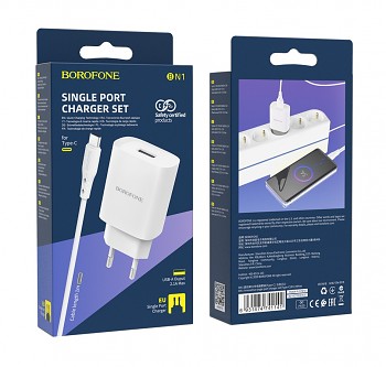 Nabíječka Borofone BN1 Innovative včetně USB-C datového kabelu 2.1A bílá 4
