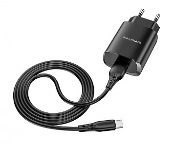 Nabíječka Borofone BN1 Innovative včetně USB-C datového kabelu 2.1A černá 3
