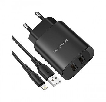 Nabíječka Borofone BN2 Smart pro iPhone včetně Lightning kabelu 2.1A