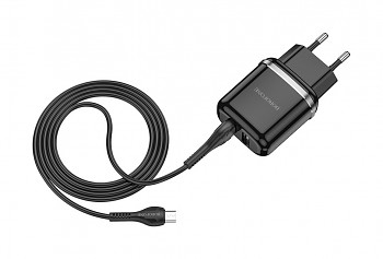 Nabíječka Borofone DBN4 Aspiring včetně USB-C datového kabelu 2.4A černá 2