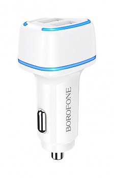 Nabíječka do auta Borofone BZ14 12W včetně USB-C datového kabelu bílá 3
