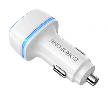 Nabíječka do auta Borofone BZ14 12W včetně USB-C datového kabelu bílá 4
