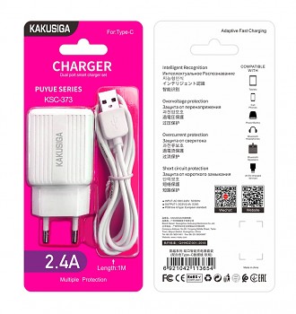 Nabíječka Kakusiga KSC-373 včetně USB-C datového kabelu 12W bílá