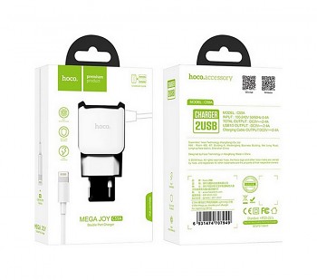 Rychlonabíječka HOCO C59A Mega Joy pro iPhone včetně Lightning kabelu Dual 2.4A Blister