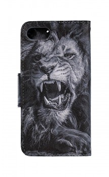 Knížkové pouzdro na iPhone SE 2020 Černobílý lev