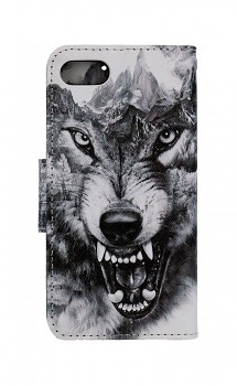 Knížkové pouzdro na iPhone SE 2020 Černobílý vlk