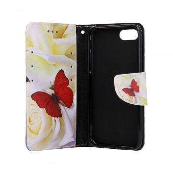 Knížkové pouzdro na iPhone SE 2020 Červený motýl (1)