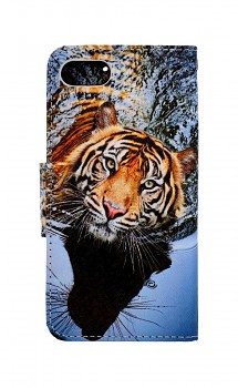 Knížkové pouzdro na iPhone SE 2020 Hnědý tygr