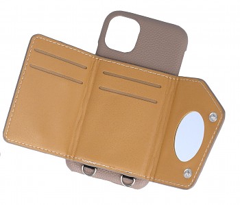 Zadní kryt Wallet Leather na iPhone 11 hnědý se šňůrkou_1