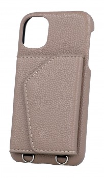 Zadní kryt Wallet Leather na iPhone 11 hnědý se šňůrkou