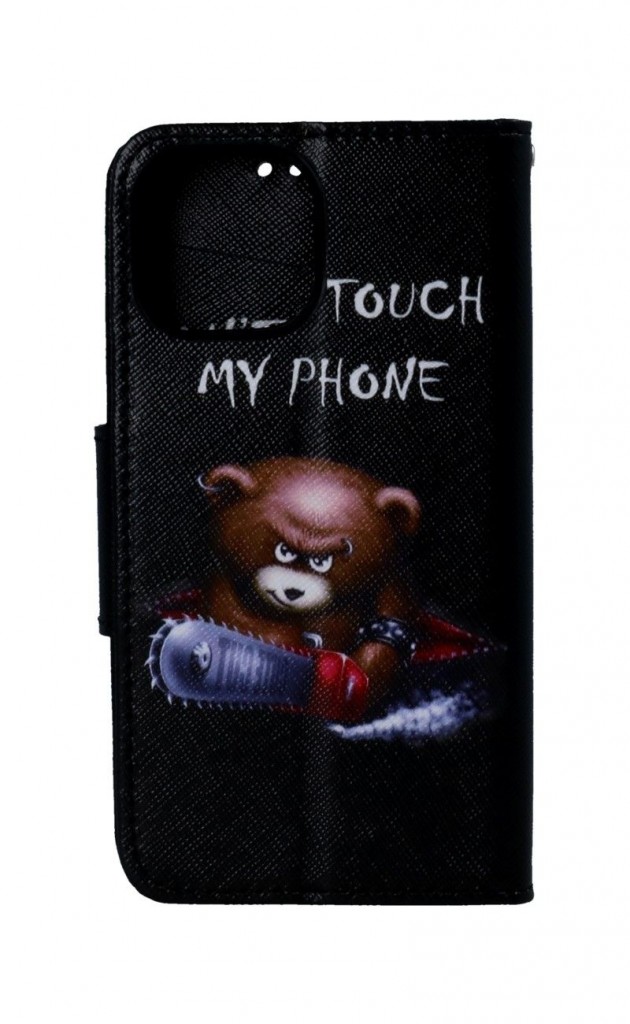 Knížkové pouzdro na iPhone 13 mini Don´t Touch méďa