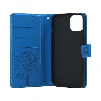 Knížkové pouzdro na iPhone 13 mini Modrý strom sovičky (2)