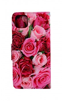 Knížkové pouzdro na Samsung A22 5G Růžové růžičky