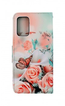 Knížkové pouzdro na Xiaomi Redmi 9T Růže s motýlem
