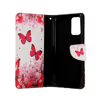 Knížkové pouzdro na Xiaomi Redmi 9T Růžoví motýlci (2)