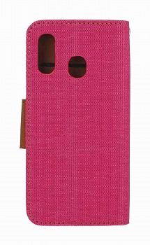 Knížkové pouzdro Canvas na Samsung A40 růžové