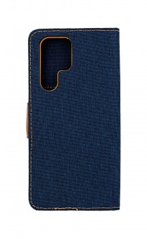 Knížkové pouzdro Canvas na Samsung S22 Ultra modré tmavé