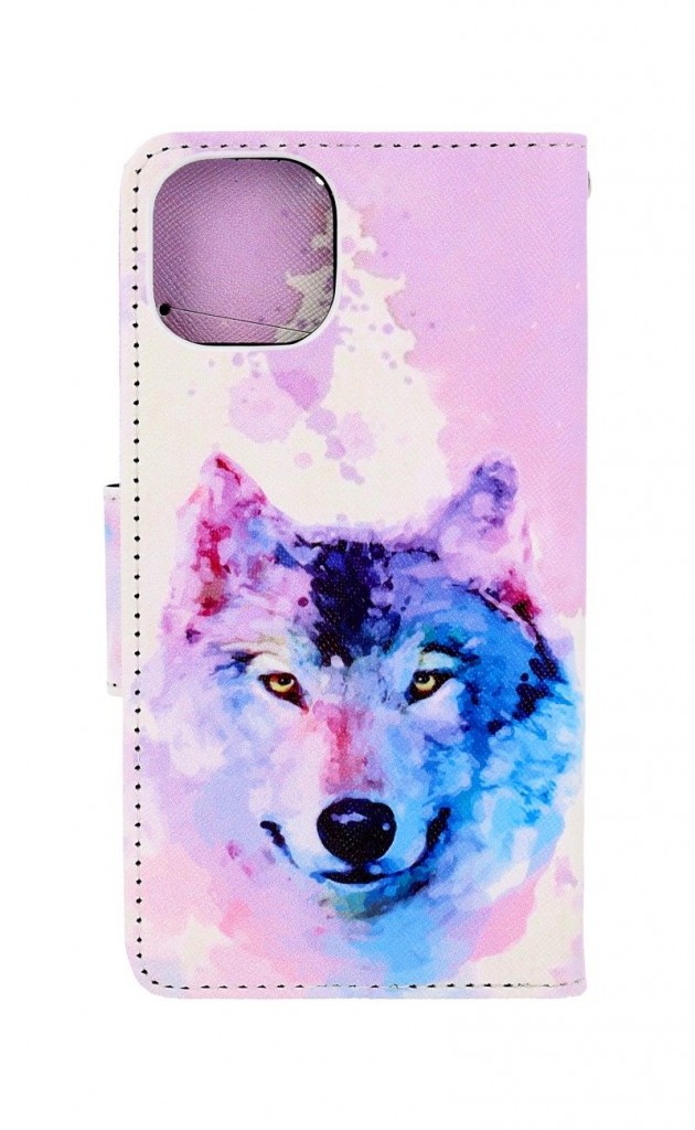 Knížkové pouzdro na iPhone 13 Polární vlk