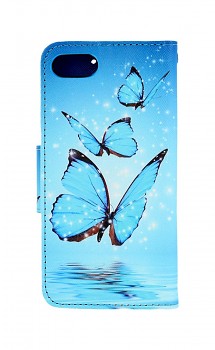 Knížkové pouzdro na iPhone SE 2022 Modří motýlci