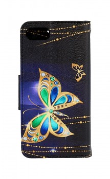 Knížkové pouzdro na iPhone SE 2022 Zlatý motýl