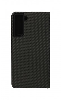Knížkové pouzdro Luna Carbon Book na Samsung S21 FE černé