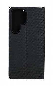 Knížkové pouzdro Luna Carbon Book na Samsung S23 Ultra černé
