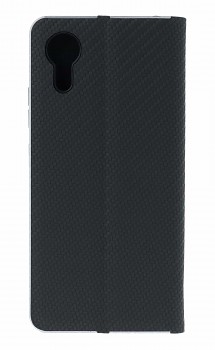 Knížkové pouzdro Luna Carbon Book na Samsung Xcover 7 černé