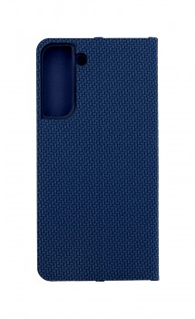 Knížkové pouzdro Luna Carbon Book na Samsung S22 Plus modré
