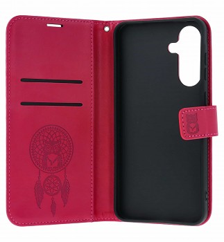 Knížkové pouzdro Mezzo na Samsung A56 Lapač se sovičkou růžové (2)