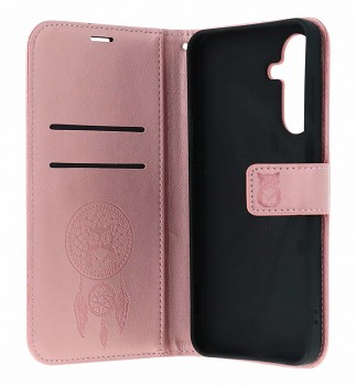 Knížkové pouzdro Mezzo na Samsung A57 5G Lapač se sovičkou světle růžové 1