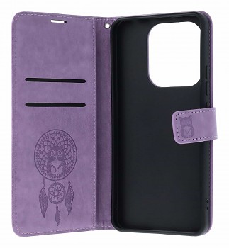 Knížkové pouzdro Mezzo na Xiaomi Redmi Note 14 Lapač se sovičkou fialové (2)