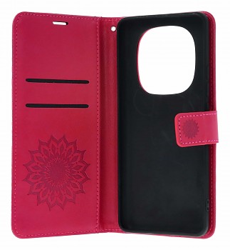 Knížkové pouzdro Mezzo na Xiaomi Redmi Note 14 Pro 5G Mandala tmavě růžová (2)