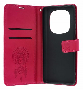 Knížkové pouzdro Mezzo na Xiaomi Redmi Note 14 Pro Lapač se sovičkou růžové (2)