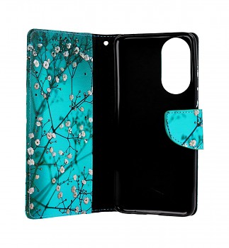 Knížkové pouzdro na Honor X7 Modré s květy_1