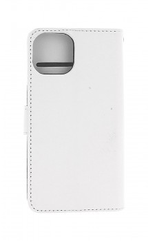 Knížkové pouzdro na iPhone 14 bílé s přezkou