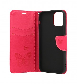 Knížkové pouzdro na iPhone 12 mini Butterfly růžové (2)
