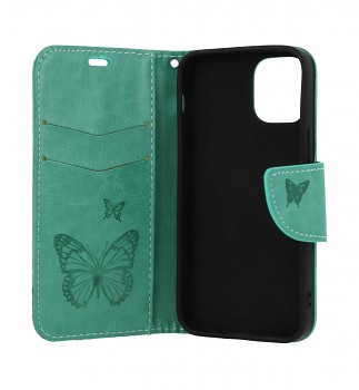 Knížkové pouzdro na iPhone 12 mini Butterfly zelené (2)