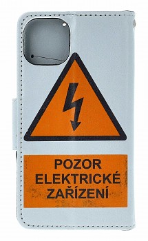 Knížkové pouzdro na iPhone 13 Pozor elektrické zařízení