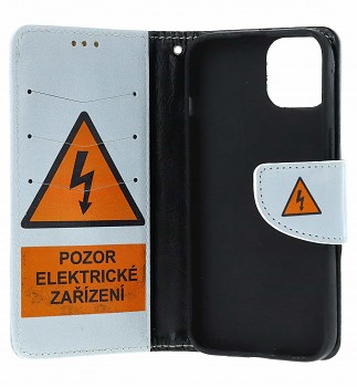 Knížkové pouzdro na iPhone 13 Pozor elektrické zařízení (2)