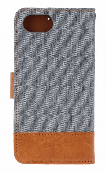 Knížkové pouzdro Jeans na iPhone 16e šedé