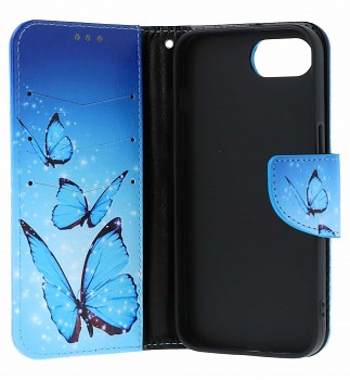 Knížkové pouzdro na iPhone 16e Modří motýlci (2)