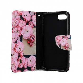 Knížkové pouzdro na iPhone SE 2020 Růžové květy (1)