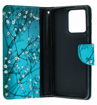 Knížkové pouzdro na Motorola Moto G86 5G Modré s květy (2)