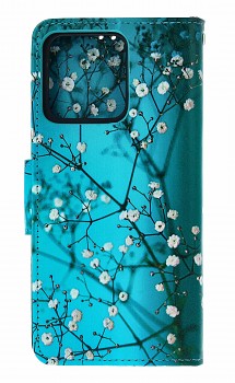 Knížkové pouzdro na Motorola Moto G86 5G Modré s květy