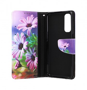 Knížkové pouzdro na Realme 7 Fialové květy (2)
